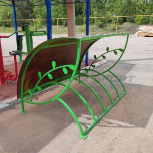 Купить Велопарковка крытая, с веточкой, цв. зеленый в Долгопрудном 