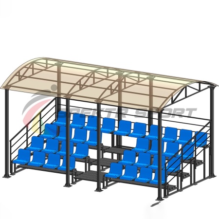 Купить Трибуна для зрителей 4 ряда на 34 места с навесом и перилами в Долгопрудном 